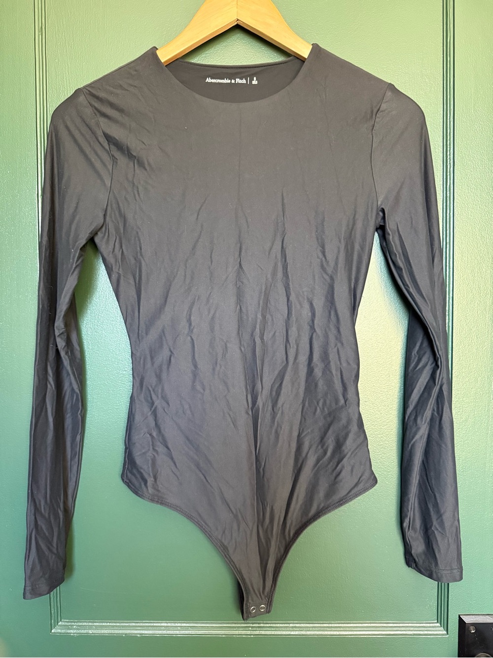 Abercrombie Soft Matte Long Sleeve Thong Bodysuit Black S - Never Worn